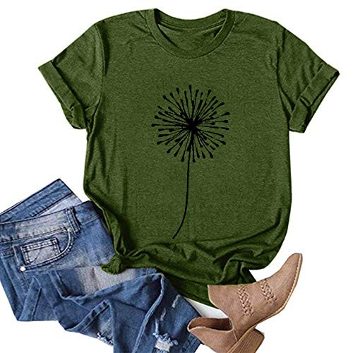 Aniywn Womens Short Sleeve Tops,Womens Loose T-Shirts Casual Printing Short Sleeves O-Neck Blouse Tops Army Green Aniywn Womens Short Sleeve Tops,Womens Loose T-Shirts Casual Printing Short Sleeves O-Neck Blouse Tops Army Green