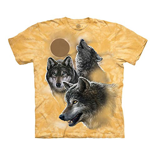 The Mountain unisex adult Eclipse Wolves T Shirt, Yellow, XX-Large US The Mountain unisex adult Eclipse Wolves T Shirt, Yellow, XX-Large US