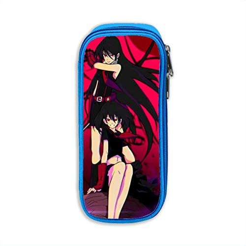 Multi-Function Double Zipper Pencil Pouch for Preschool, Akame-Kurome Akame Ga Kill Fan Art Creative Cloth Bag for Teen Marker Organizer