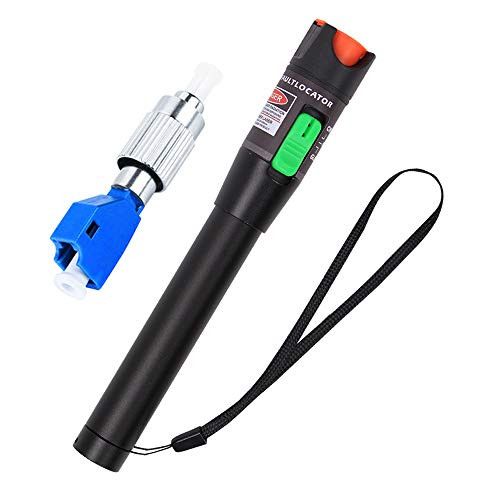 Visual Fault Locator Kit 30mW 30KM with 2.5mm Universal Connector FC Male to LC Female Adapter, VFL Red Light Pen for Network Cable Test, Fiber Optic Source Tester Detector Meter for FC,SC,ST,LC