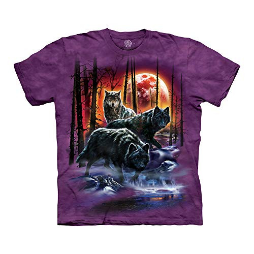 The Mountain Fire And Ice Wolves Adult T-Shirt, Purple, XL