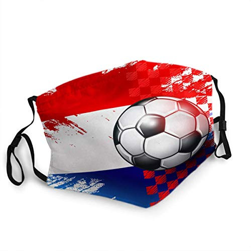 Comfortable Printed mask,Soccer Ball On Croatia Flag?Windproof Facial decorations for man and woman
