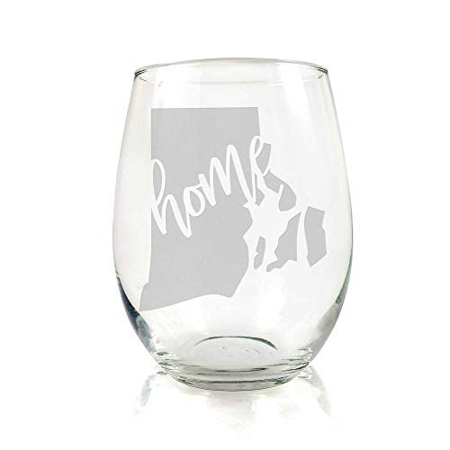 Rhode Island State Stemless Wine Glass - Rhode Island Gift, Rhode Island Wine Glass, Rhode Island Fan Gift