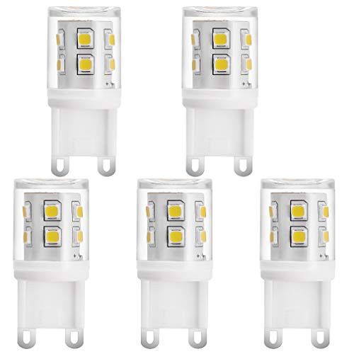 Lxcom Lighting G9 LED Bulb 2W -20W Halogen Equivalent- G9 Base LED Halogen Replacement Bulbs 110V Non-Dimmable Daylight White 6000K for Ceiling Fan Chandelier Home Lighting, 5 Pack Lxcom Lighting G9 LED Bulb 2W -20W Halogen Equivalent- G9 Base LED Halogen Replacement Bulbs 110V Non-Dimmable Daylight White 6000K for Ceiling Fan Chandelier Home Lighting, 5 Pack