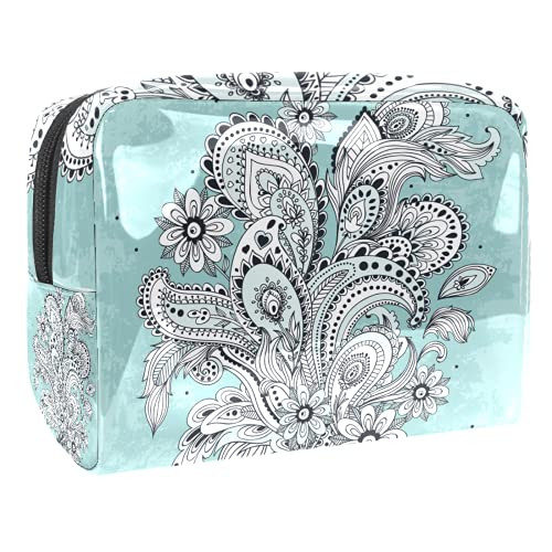 Luggage Cosmetic Cases Retro Bohemia Florals Blue Portable Travel Makeup Cosmetic Bags Organizer Multifunction Case Toiletry Bags for Women 7.3x3x5.1in Luggage Cosmetic Cases Retro Bohemia Florals Blue Portable Travel Makeup Cosmetic Bags Organizer Multifunction Case Toiletry Bags for Women 7.3x3x5.1in