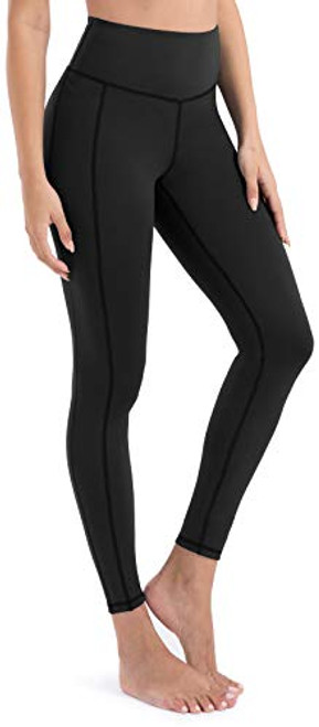 VOEONS Yoga Pants for Women Workout Leggings with Pockets High Waisted Tummy Control Athletic Compression Leggings Black,XS