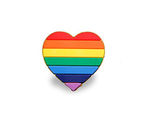 Fundraising For A Cause - Silicone Pride Heart Flag Rainbow Pins Pride Pins - LGBTQ plus Pins for Women  and  Men -Pack of 10-