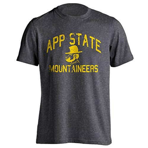 Appalachian State Mountaineers Retro Distressed Short Sleeve T-Shirt Charcoal Heather Small