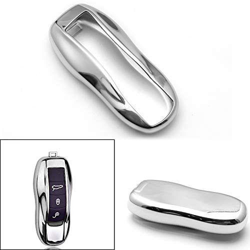 Xotic Tech Silver Soft TPU Remote Key Fob Holder Cover for Porsche Cayenne Macan Cayman Boxster 718 911
