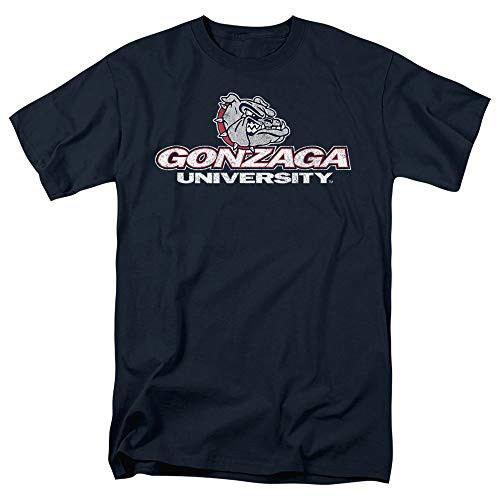 Gonzaga University Official Distressed Primary Unisex Adult T Shirt,Navy, 2X-Large Gonzaga University Official Distressed Primary Unisex Adult T Shirt,Navy, 2X-Large