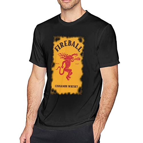 Anquyiceng Fireball-Cinnamon-Whisky-Logo Mens T-Shirt Black L