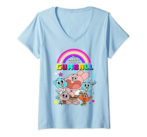 Womens CN The Amazing World Of Gumball The Wattersons Group Shot V-Neck T-Shirt