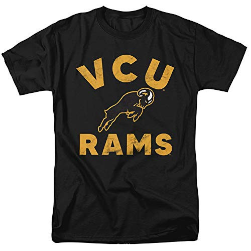 Virginia Commonwealth University Official Rams Logo Unisex Adult T Shirt, Black, 2X-Large