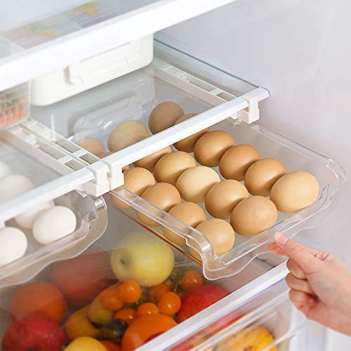 Egg Holder For Refrigerator, Dveda Fridge Drawer Egg Organizers Max Holds 21 Pcs Eggs, Space Saving Refrigerator Egg Container Bins Storage Container Box Tray