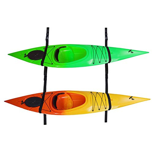 CALIDAKA Double Sling Storage System, Keeper Kayak Wall Strap SUP Hanger Display Surfboard, 100LBS-45KGS- Weight Capacity for Indoor, Outdoor