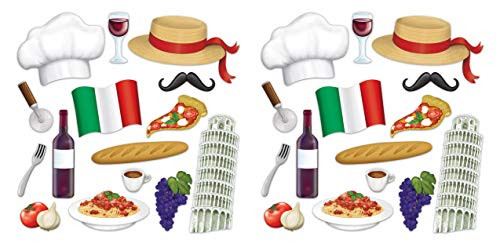 Beistle 53534 Italian Photo Fun Signs, 30 Piece, 7.25"-14.25" Multicolored