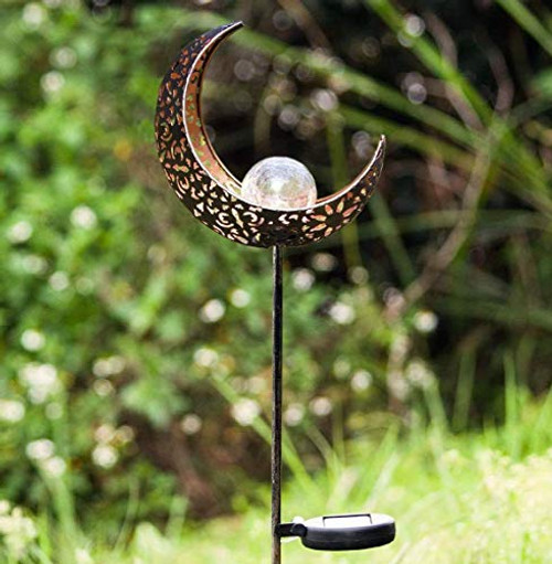 Joyathome Garden Solar Stake Lights Pathway Outdoor Moon Crackle Glass Globe Stake Metal Lights, Waterproof Warm White LED for Lawn, Patio or Courtyard Joyathome Garden Solar Stake Lights Pathway Outdoor Moon Crackle Glass Globe Stake Metal Lights, Waterproof Warm White LED for Lawn, Patio or Courtyard