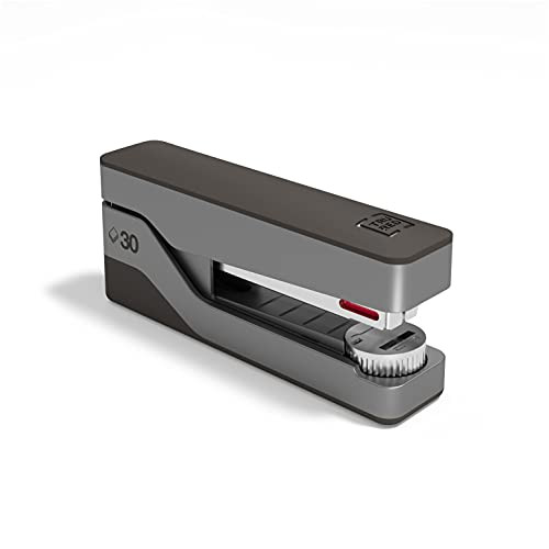 TRU RED TR58078 Premium Desktop Stapler, 30-Sheet Capacity, Gray/Red
