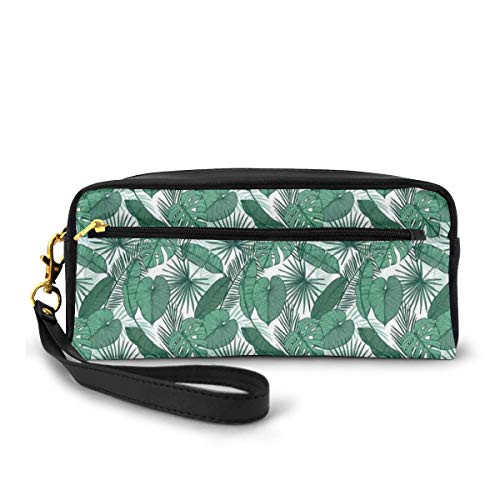 Pencil Case Pen Bag Pouch Stationary,Palm Tree Passion Monstera Areca Palm Fan Palm And Banana Leaves,Small Makeup Bag Coin Purse