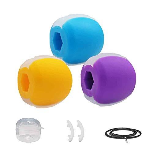 Jaw Exerciser, jaw trainer, Jawline Exerciser Jaw, Jawline Shaper, Face Slimmer, Face Neck Mouth Toning Facial Exerciser Ball, Double Chin Exerciser, Face Muscle Jaw Neck Trainer, Facial Toner, 3pcs