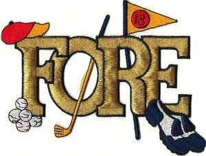 VirVenture 7" Golf Club Fore Ball Cleat Embroidery Patch Great for Hats, Backpacks, and Jackets.