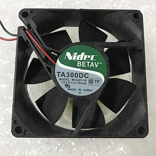 M33407-16 NIDEC DV24V 80mm Fan - 0.18A 8cm 8025 2-Wire Inverter Cooling Fan