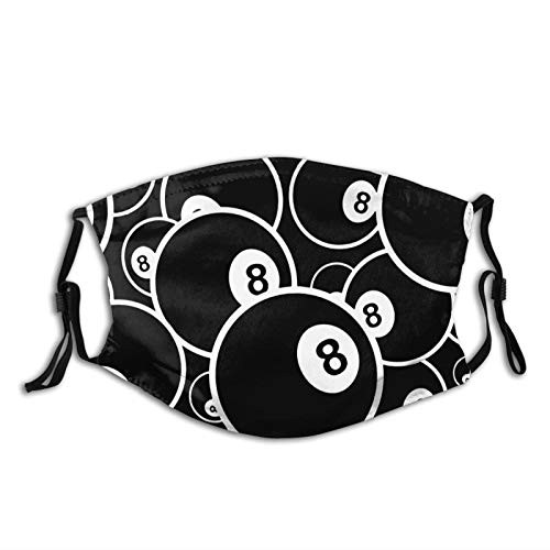 OZSCYBQR Billiards Pool Snooker 8 Ball Symbol Adult's Face Mask Reusable Comfortable Face Cover Mouse Sports with Filters