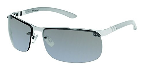 Southpole 5007SP Rectangular Wrap UV Protective Sunglasses - Wear All-Year - A Gift of Youth, 68 mm, Silver Metallic