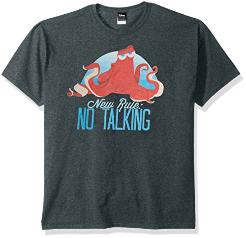 Disney Men's Finding Dory Hank New Rule No Talking Graphic T-Shirt, Navy Heather, 3X-Large