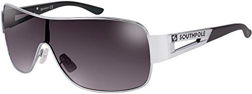 Southpole 5017SP Metal Shield UV Protective Sunglasses with Temple - Wear All-Year - A Gift of Youth, 150 mm, Silver  and  Black