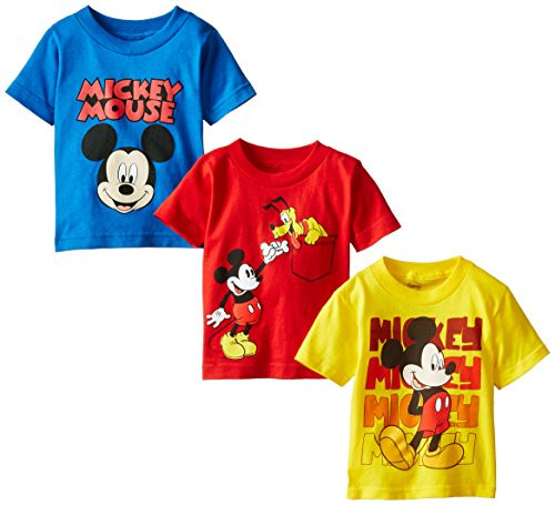 Disney Little Boys' Toddler Mickey Mouse Toddler Boys T-Shirt 3-Pack No 1, Assorted 2, 2T Disney Little Boys' Toddler Mickey Mouse Toddler Boys T-Shirt 3-Pack No 1, Assorted 2, 2T