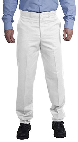 Red Kap Men's Stain Resistant, Flat Front Work Pants, White, 40W x 30L
