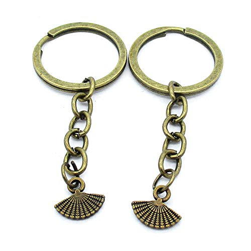 50 Items Keychain Keyring Key Tags Chains Rings Jewelry Bag Charms AA441 Folding Fan