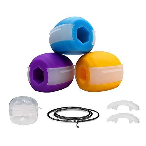Jaw Exerciser, Jawline Shaper, Jawline Exerciser Jaw, Double Chin Exerciser, jaw trainer, Face Neck Mouth Toning Facial Exerciser Ball, Face Muscle Jaw Neck Trainer, Face Slimmer, Facial Toner 3pcs