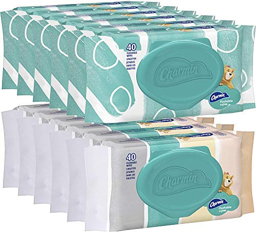Charmin Freshmates Flushable Wet Wipes, 40 Count -Pack of 12- Charmin Freshmates Flushable Wet Wipes, 40 Count -Pack of 12-