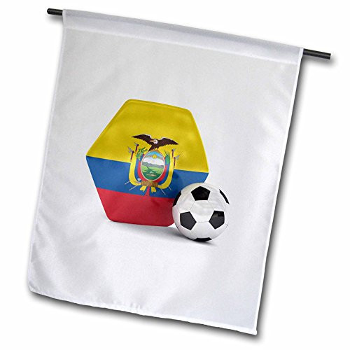 3dRose fl_181899_1 Ecuador Soccer Ball Garden Flag, 12 by 18-Inch