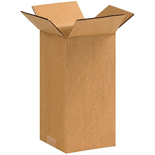 Boxes Fast BF5510 Tall Cardboard Boxes, 5" x 5" x 10", Single Wall Corrugated, for Moving, Shipping, Packing or Storage, Kraft -Pack of 25-