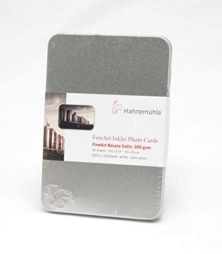 Hahnemuhle FineArt Baryta Satin Inkjet Photo Card, 4x6 and quot-, 30 Sheets