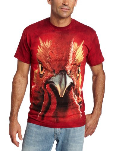 The Mountain Men's Rooster Head T-Shirt, Red, Large