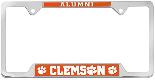 AMG Auto Emblems Officially Licensed Premium Shiny Chrome Metal License Plate Frame - Second Generation - Alumni Version -Clemson-