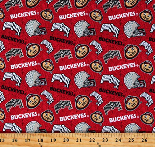 Cotton Ohio State University OSU Buckeyes Brutus Football Helmets Logos Red Tone on Tone College Sports Team Cotton Fabric Print by The Yard -D351.12- Cotton Ohio State University OSU Buckeyes Brutus Football Helmets Logos Red Tone on Tone College Sports Team Cotton Fabric Print by The Yard -D351.12-