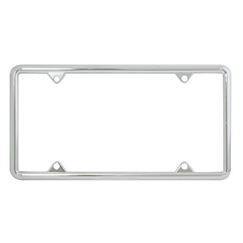 Grand General 60061 Chrome Plated Zinc Plain License Plate Frame with 4 Holes