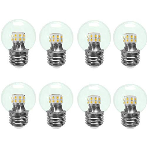 Lxcom Lighting 5W G45 LED Bulb A15 Globe LED Light Bulb-8 Pack-- E26/E27 Base LED Candelabra Bulbs Warm White 2700K 40W Equivalent for Ceiling Fan Decorative Lighting,AC85-265V