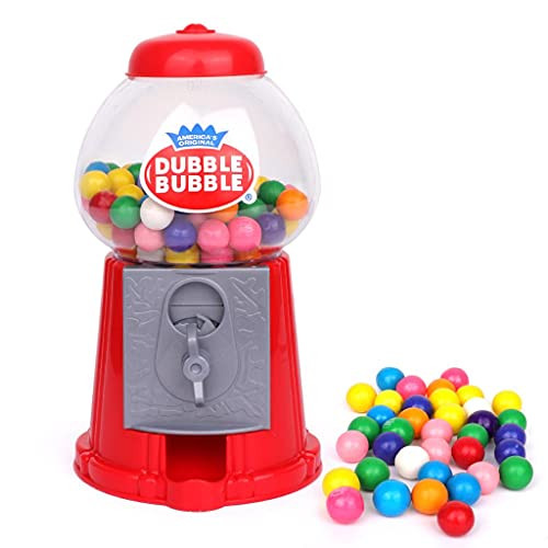 Playee Coin Operated Gumball Machine Toy Bank â?? Dubble Bubble Classic Style Includes 45 Gum Balls - Kids Coin Bank Great Gift for Boys  and  Girls and Carnival Parties,, Fun Party Favor-Pro