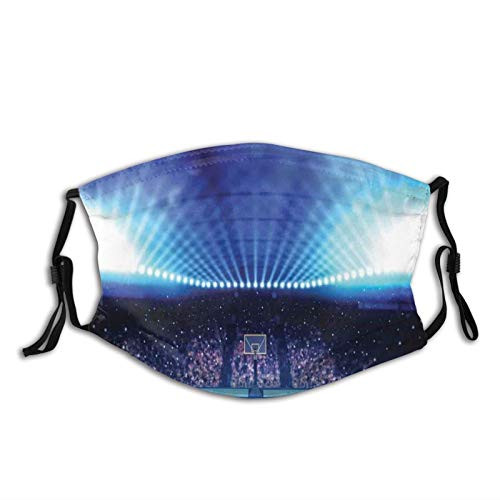 Comfortable Windproof mask?Basketball Arena Court With Fans And Flashlights Competition Theme Game Excitement Print?Printed Facial Decorations for Adult Men Women Comfortable Windproof mask?Basketball Arena Court With Fans And Flashlights Competition Theme Game Excitement Print?Printed Facial Decorations for Adult Men Women