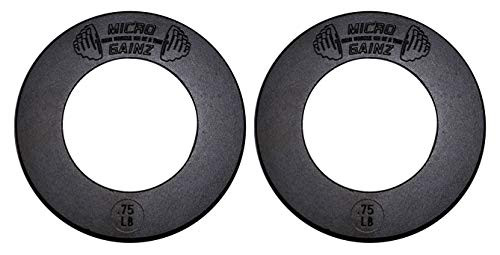Micro Gainz Olympic Fractional Weight Plate Sets of 2 Plates .25LB-1.25LB -Choose Set--Designed for Olympic Barbells, Used for Strength Training and Micro Loading, Made in USA -.75-
