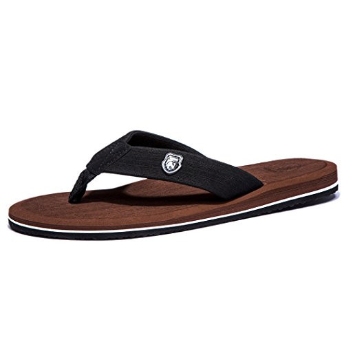 NeedBo Men's Flip Flops Thong Sandals Comfortable Lightweight Beach Sandal -10 M US, Brown-