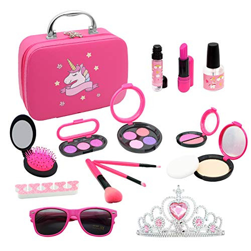 ZStarlite Pretend Makeup Toy Sets - Fake Make Up Kits for Kids Girls Toddlers Children Princess Makeup Bag Cosmetic Beauty Set Pretend Play for Christmas Birthday Gifts