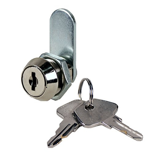 FJM Security 3403AS-KA High Security Disc Tumbler Cam Lock with 5/8" Cylinder and Chrome Finish, Keyed Alike