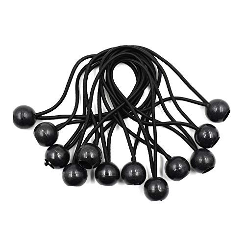 Cyful Ball Bungee Cords Black Elastic String Canopy Tarp Tie Down Straps Tent Fix Rope 12 Inches (12 Pcs) Cyful Ball Bungee Cords Black Elastic String Canopy Tarp Tie Down Straps Tent Fix Rope 12 Inches (12 Pcs)